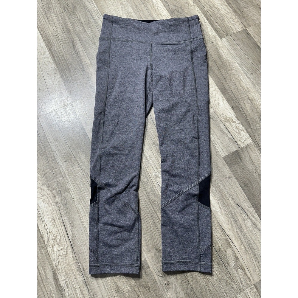 Lululemon Pace Rival Mid Rise Crop 22" Heather Gray/Black W6AVLS Size 4